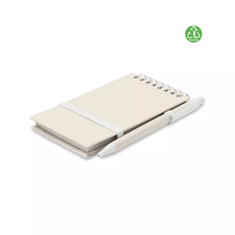 Notes A6 z recyklingu 70 kartek z długopisem MITO SET - Bialy (MO6837-06)