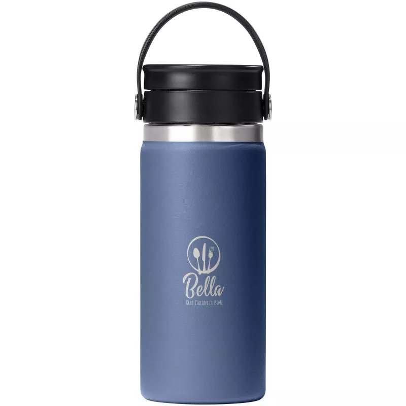 Kubek termiczny Hydro Flask Wide Mouth 473 ml ze stali nierdzewnej, z izolacją termiczną i pokrywką Flex Sip™ - Średnioniebieski (10098852)