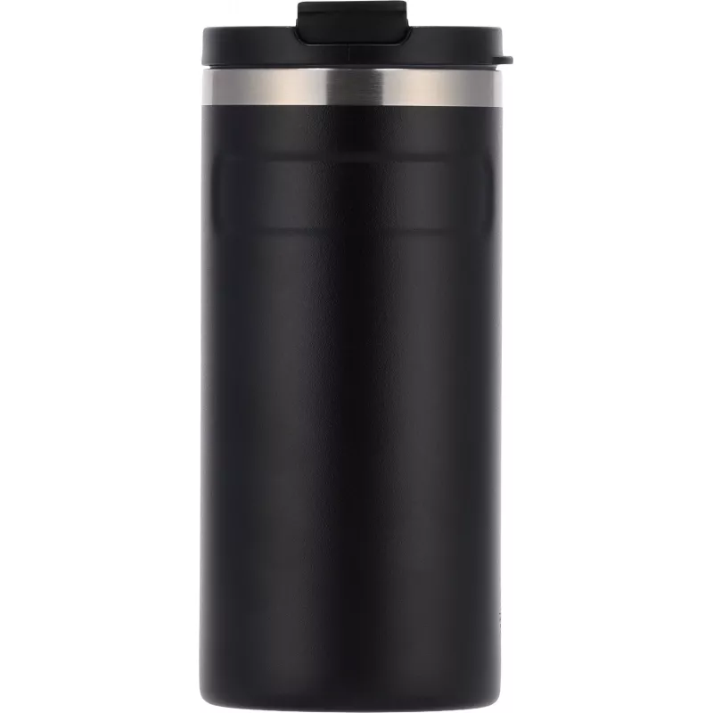 Kubek termiczny ze stali z recyklingu 450 ml SILVIO - czarny (8536503)