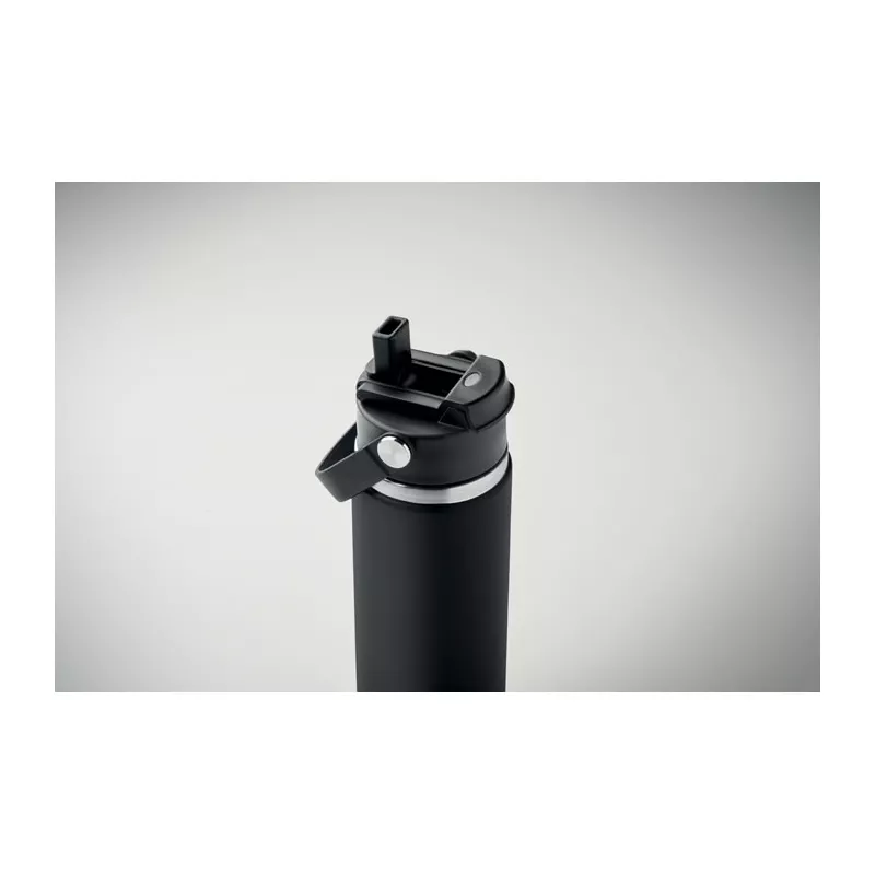 Butelka termiczna ze słomką 500 ml SUMA GRIP - Czarny (MO2775-03)