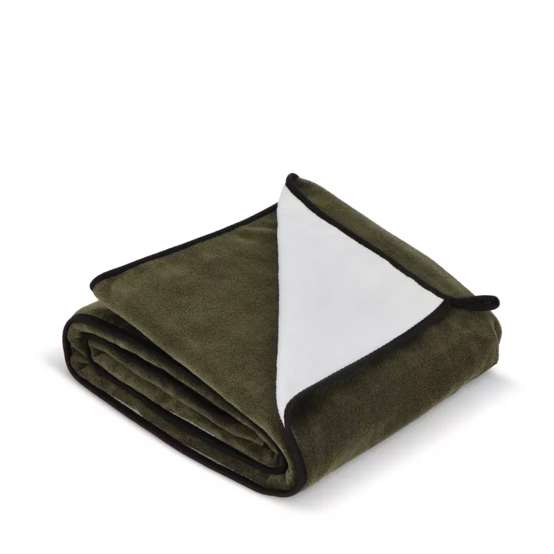 Dwuwarstwowy koc coral fleece 120 × 150 cm (500 g/m²) sublimacja - Dried Green (LT97216-N0049)