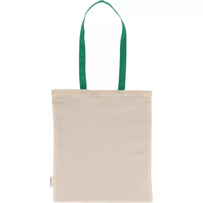 Torba bawełniana z długimi uszami, z recyklingu 140g/m2 CAMBRIDGE - zielony (545409)