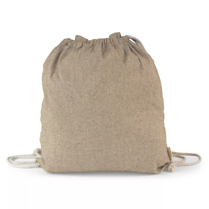 Worek ze sznurkiem i torba na zakupy z bawełny z recyklingu, 2 w 1 - beżowy (V6792-20)