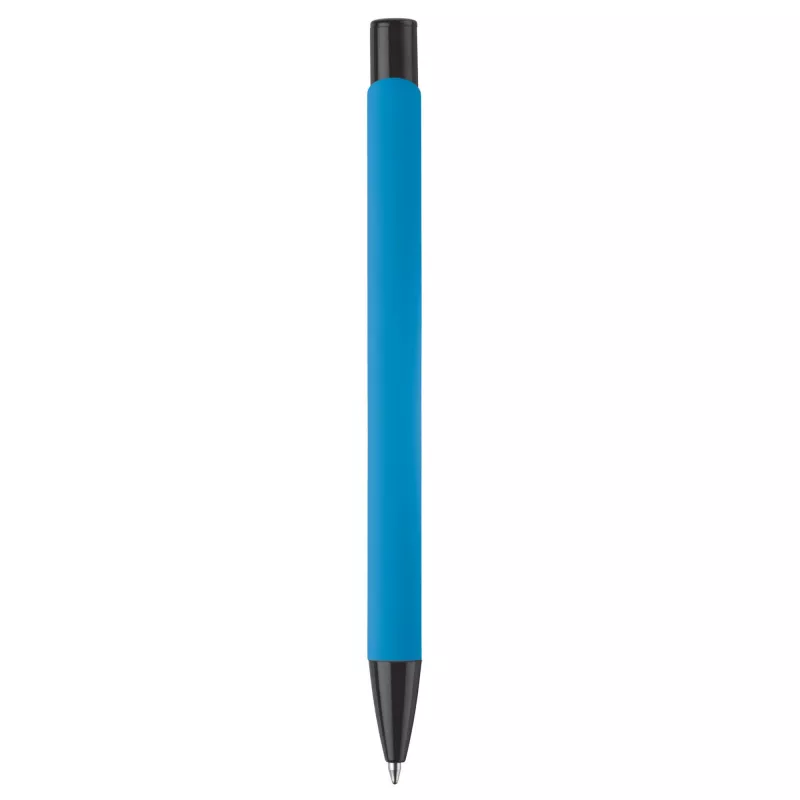 Długopis meatlowy gumowany Alicante - jasnoniebiesko / czarny (LT80537-N1202)