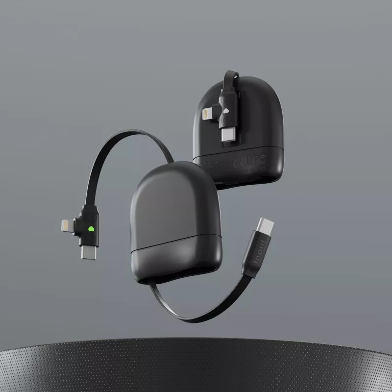 Xoopar ICE-R Chowany kabel USB-C i Lightning 60 W 1 metr - czarny (LT41034-N0002)