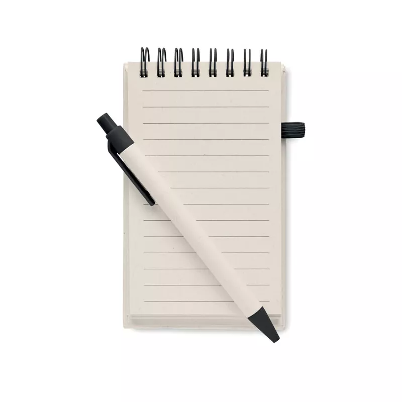 Notes A6 z recyklingu 70 kartek z długopisem MITO SET - Czarny (MO6837-03)