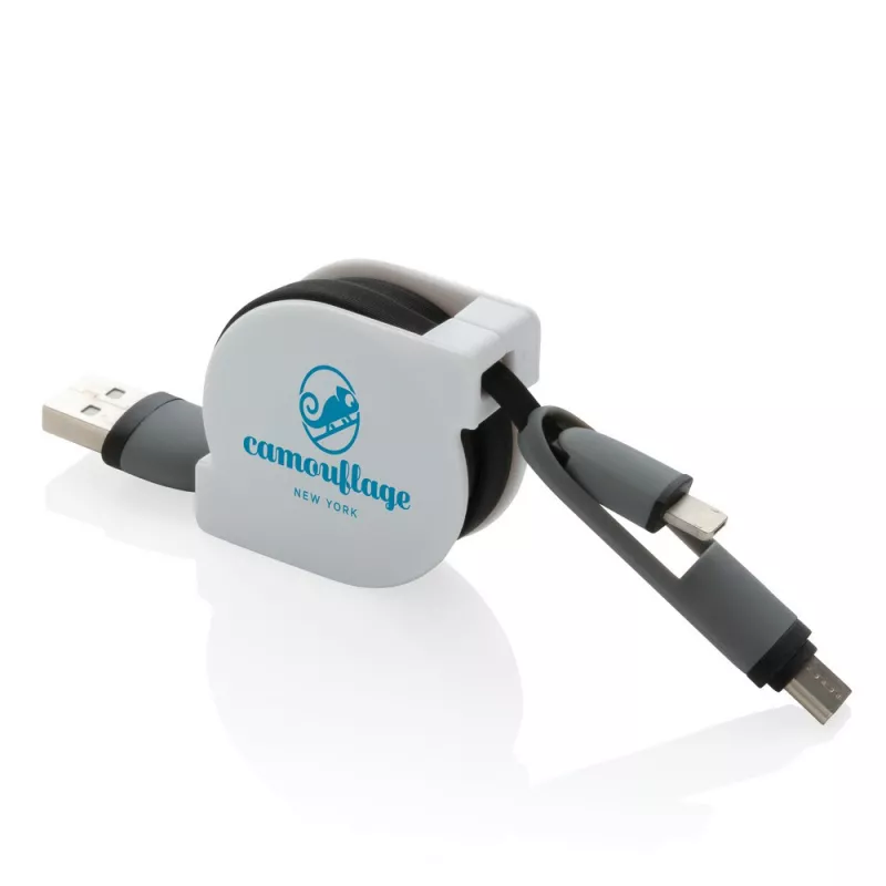 Zwijany kabel do ładowania i synchronizacji 3 w 1 - czarny (P302.221)