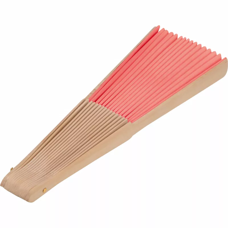 Papierowy wachlarz z drewnianą rączką - czerwony (7152205)