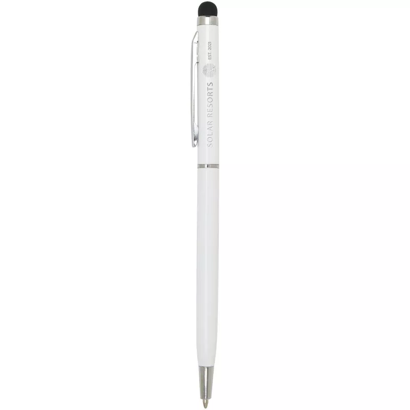 Ore aluminium ballpoint pen with stylus - Biały (10625601)