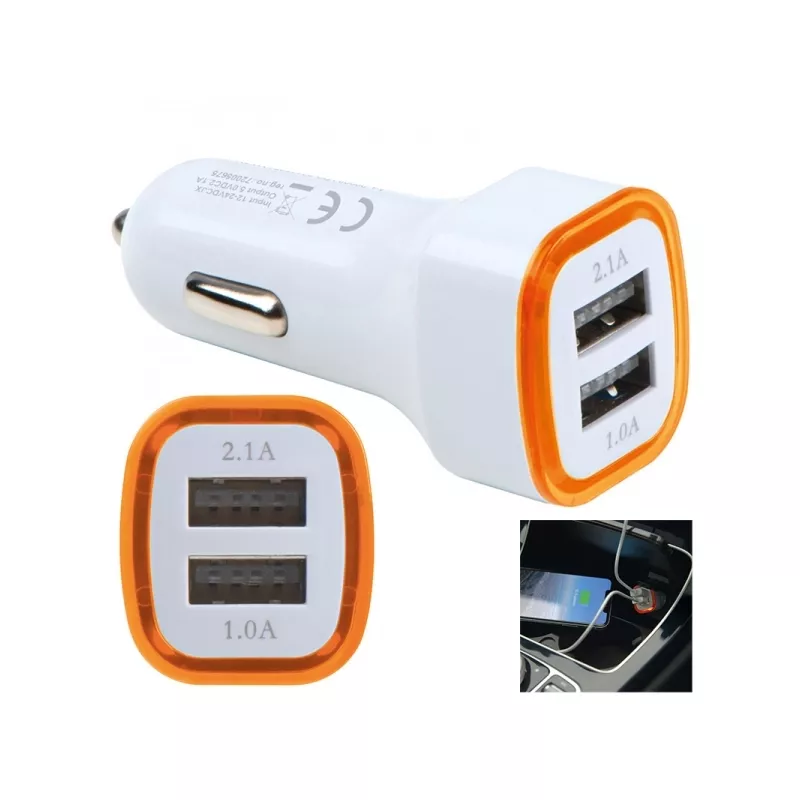 Ładowarka samochodowa USB FRUIT - pomarańczowy (092810)