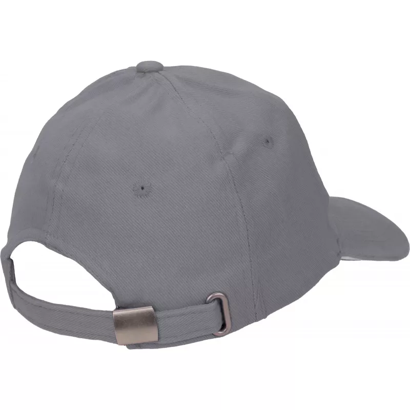 Czapka z daszkiem bawełniana 6 paneli, 260 g/m² CURTIS - szary (5046607)