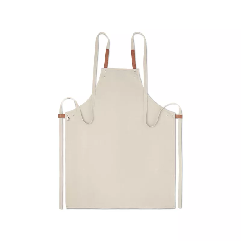 Fartuch kuchenny z bawełny organicznej 340 g/m² NAGPUR - Bezowy (MO6260-13)