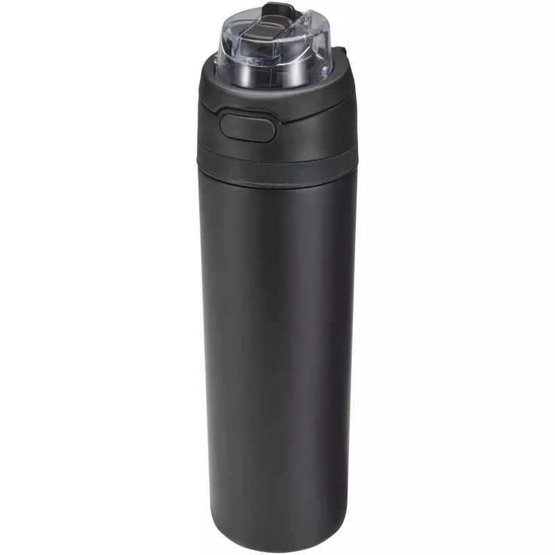 Bidon na wodę Theron 800 ml z jednowarstwowej stali nierdzewnej pochodzącej z recyklingu, certyfikowanej zgodnie z RCS, z pok - Czarny (10095190)