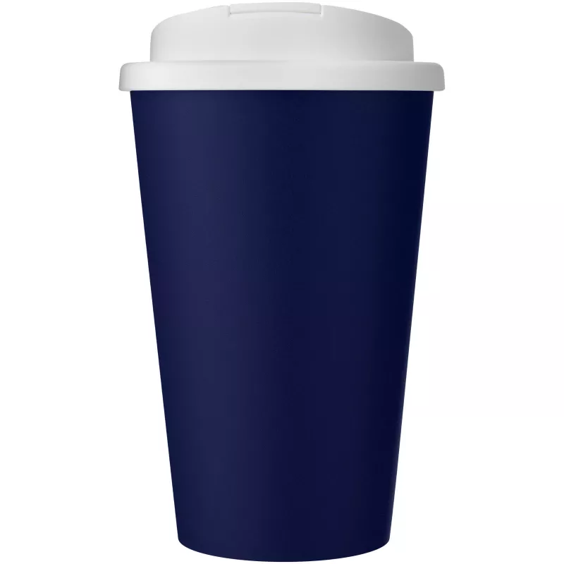 Kubek Americano® Eco z recyklingu o pojemności 350 ml z pokrywą odporną na zalanie - Biały-Niebieski (21042510)