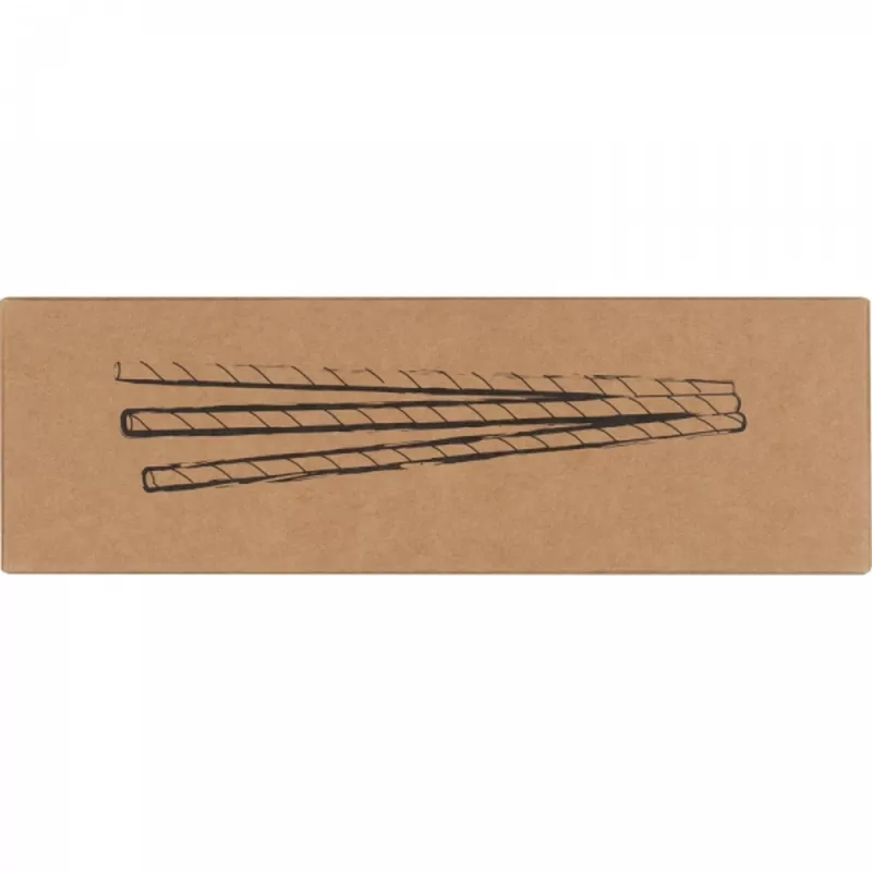 Słomki do napojów tekturowe 100 szt. CARTER - czarny (8149103)