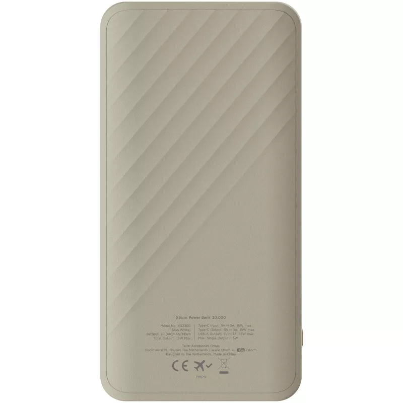 Xtorm XG220 Go2 powerbank 15 W 20 000 mAh z szybkim ładowaniem  - Sandstone (12441206)