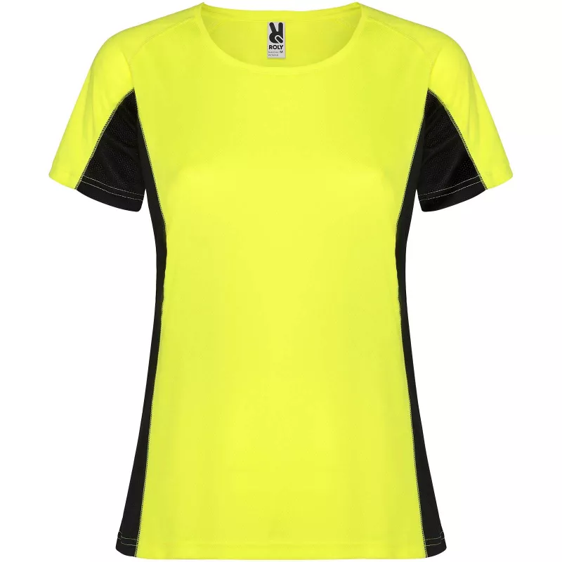 Shanghai sportowa koszulka damska z krótkim rękawem - Czarny-Fluor Yellow (R6648-BLACK-FLYELLOW)