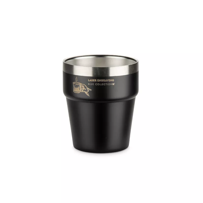 Kubek z recyklingowanej stali nierdzewnej MAKEL 300 ml - czarny (16404-02)