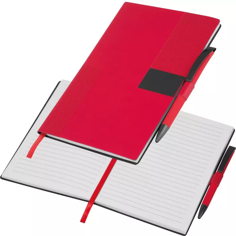 Notes A5 w linie z długopisem MERSIN - czerwony (562005)