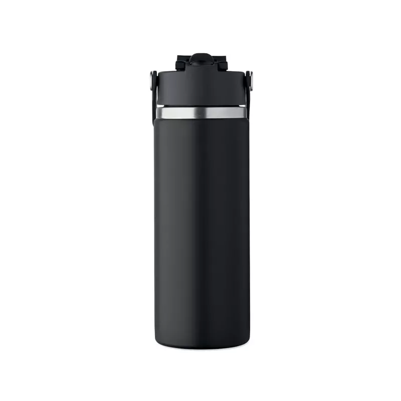 Butelka termiczna ze słomką 500 ml SUMA GRIP - Czarny (MO2775-03)