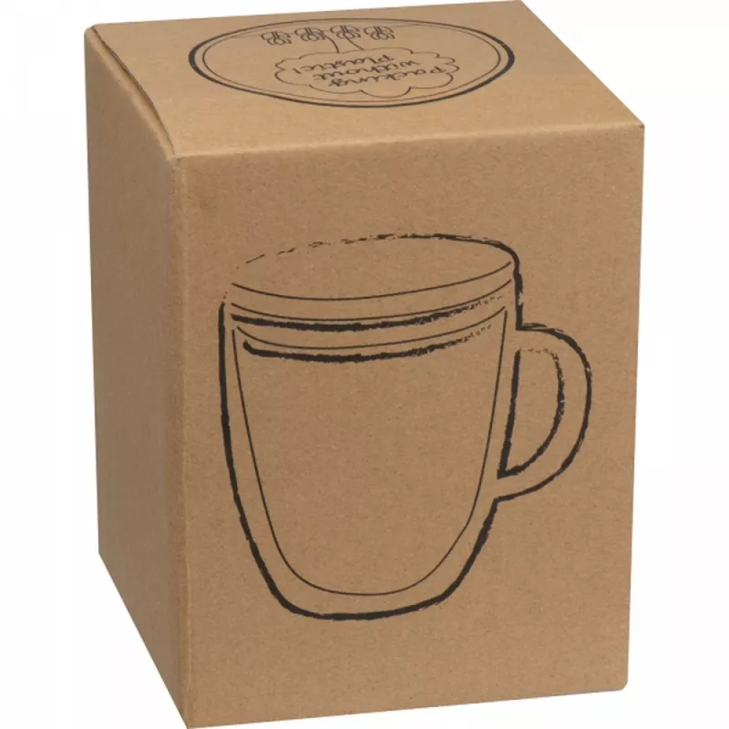 Kubek szklany z pokrywką 350 ml CECIL - przeźroczysty (8153766)