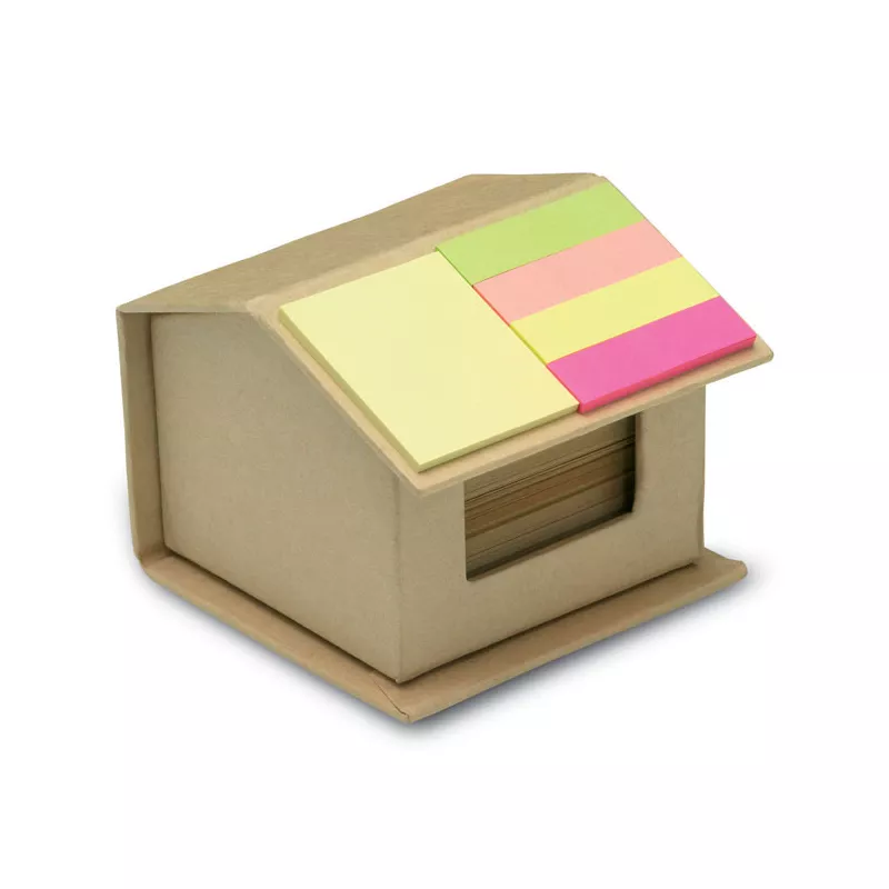 Karteczki z recyklingu 300 szt. w domku RECYCLOPAD - Bezowy (MO7304-13)