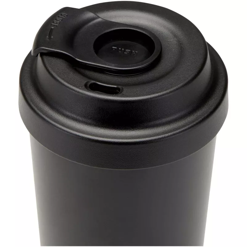 Kubek termiczny Hampton o pojemności 480 ml, wykonany ze stali nierdzewnej z recyklingu z certyfikacją RCS, z podwójnymi ścia - Czarny (10095690)