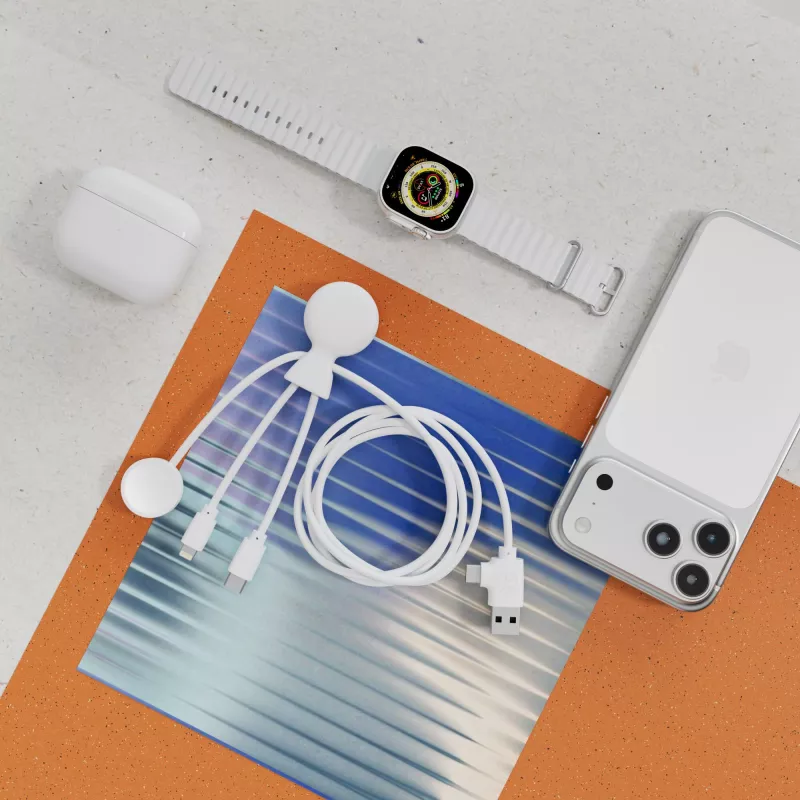 Xoopar Mr. Bio Long, wielofunkcyjny kabel do Apple i Samsung Watch,1 metr - biały (LT41031-N0001)