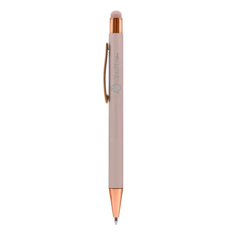 Długopis aluminiowy z touch pen-em | Ida - różowy (V1376-21)