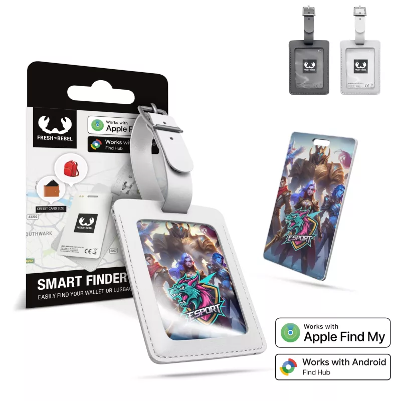 Fresh 'n Rebel Card Finder z zawieszką bagażową do Apple i Google - ciemnoszary (LT49203-N0060)