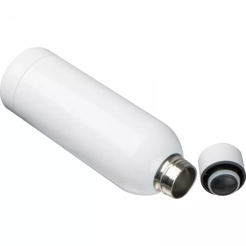 Butelka termiczna stalowa 550 ml ze stali z recyklingu SARA - biały (8382406)