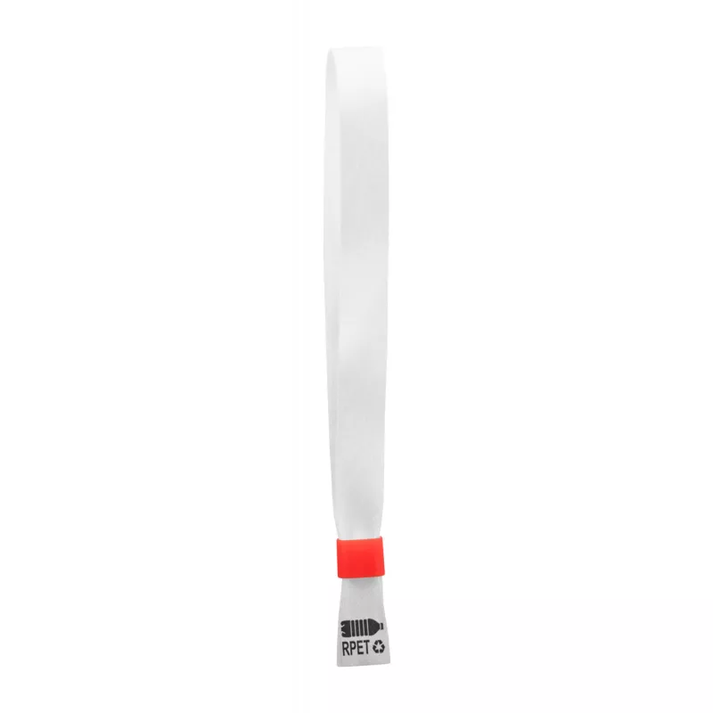 Personalizowana festiwalowa bransoletka z poliestru RPET z kolorowym plastikowym zamkiem zabezpieczającym SuboWrist - czerwony (AP716732-05)