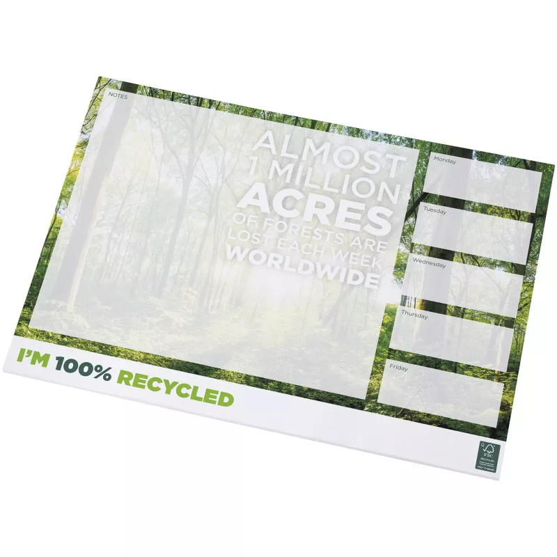 Notatnik  Desk-Mate®  w formacie A3 z materiałów z recyklingu - Biały (21279012)