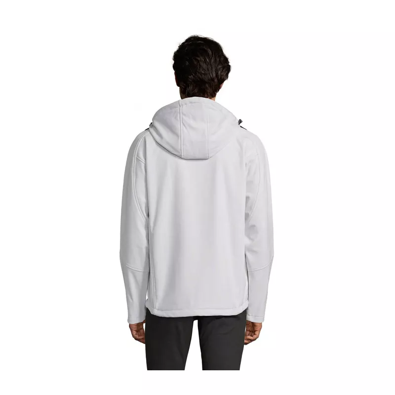 Softshell męski z kapturem 340 g/m² Sol's REPLAY MEN - Bialy (S46602-WH)