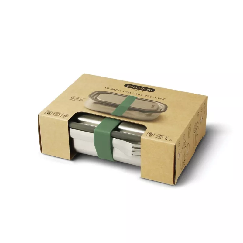 Duże pudełko śniadaniowe ze stali nierdzewnej Black+Blum - olive green (P439.0027)