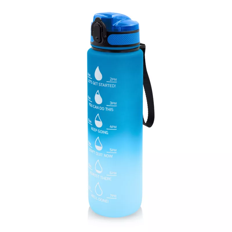 Butelka sportowa 1000 ml Air Gifts z miarką motywacyjną | Kayleigh - granatowy (V2144-04)