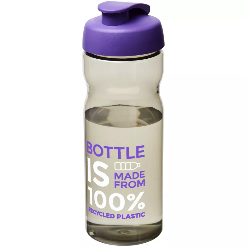 Bidon H2O Eco o pojemności 650 ml z wieczkiem zaciskowym - Ciemnografitowy-Fioletowy (21009709)