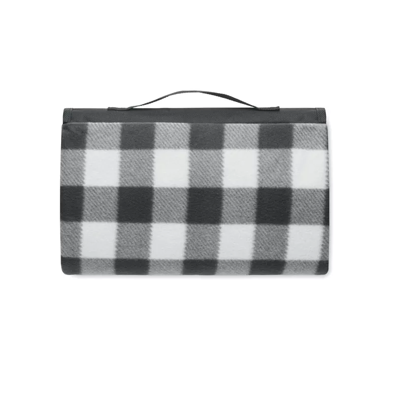 Koc piknikowy z polaru RPET 120x150 cm 150 g/m² CALY - Czarny (MO6891-03)