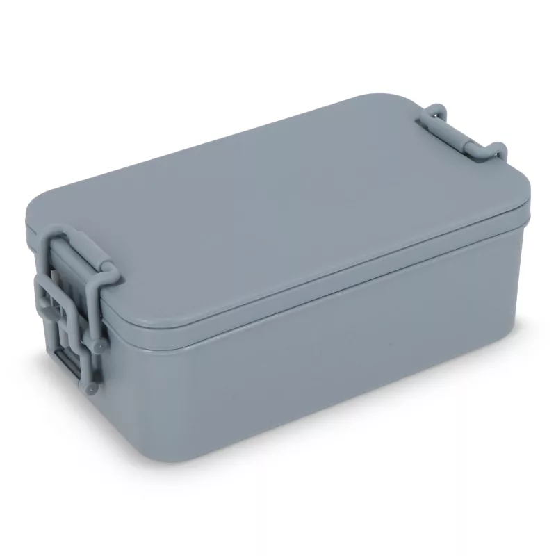 Dwupoziomowe pudełko na lunch z sztućcami - szary (LT90426-N0061)