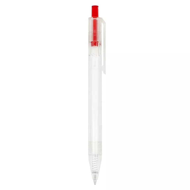 Długopis z R-PET - czerwony transparentny (LT80562-N0421)