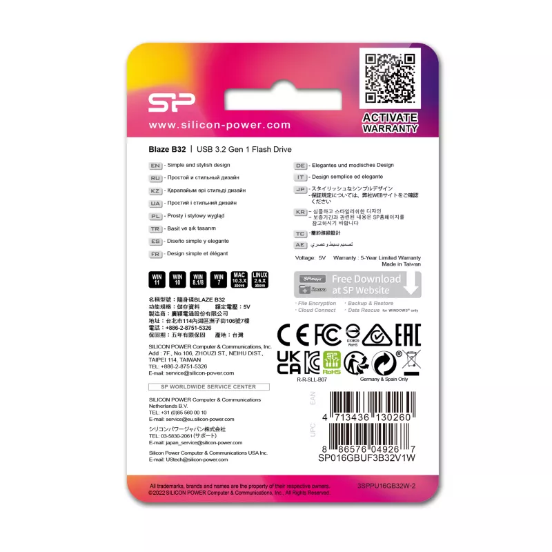 PENDRIVE B32, 16GB 3.2 SILICON POWER - biały (EG829006 16GB)