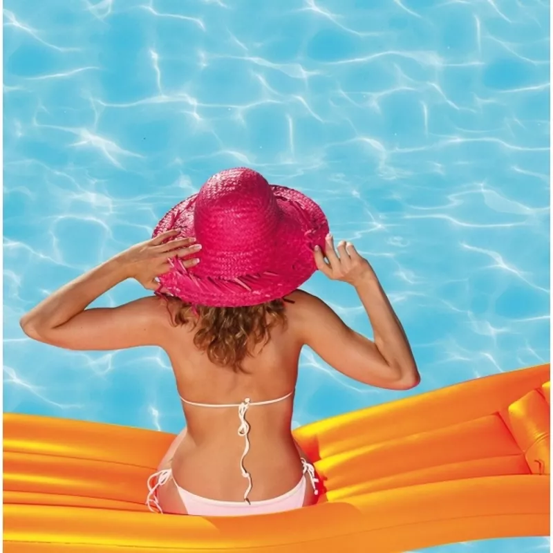 Materac dmuchany LONG BEACH - pomarańczowy (104110)