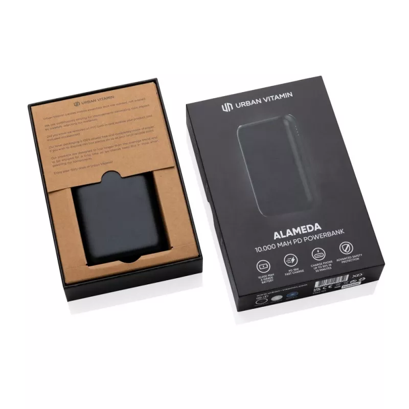 Szybki power bank 10000 mAh Urban Vitamin - czarny (P322.701)