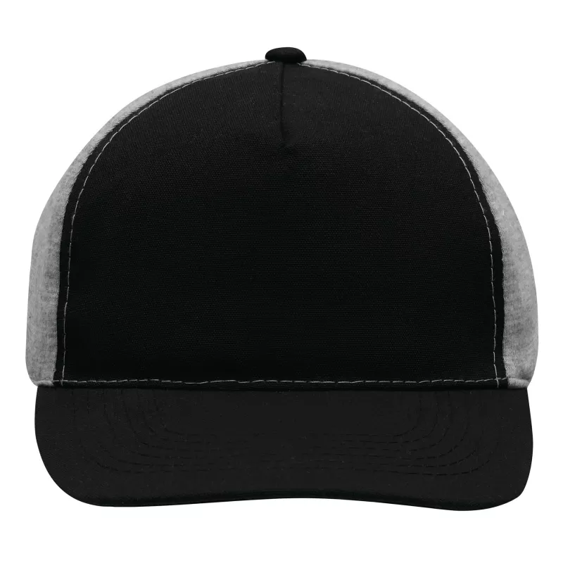 5 segmentowa czapka baseballowa - czarny, szary (56-0701603)