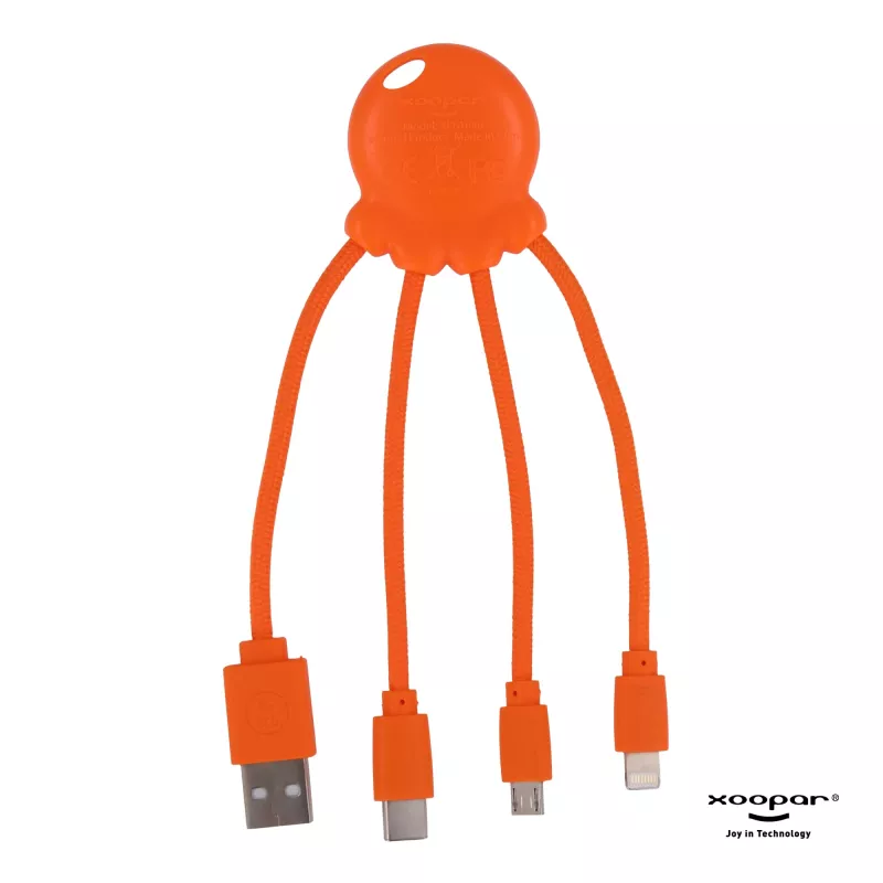 2087 | Xoopar Octopus Charging cable - pomarańczowy (LT41005-N0026)