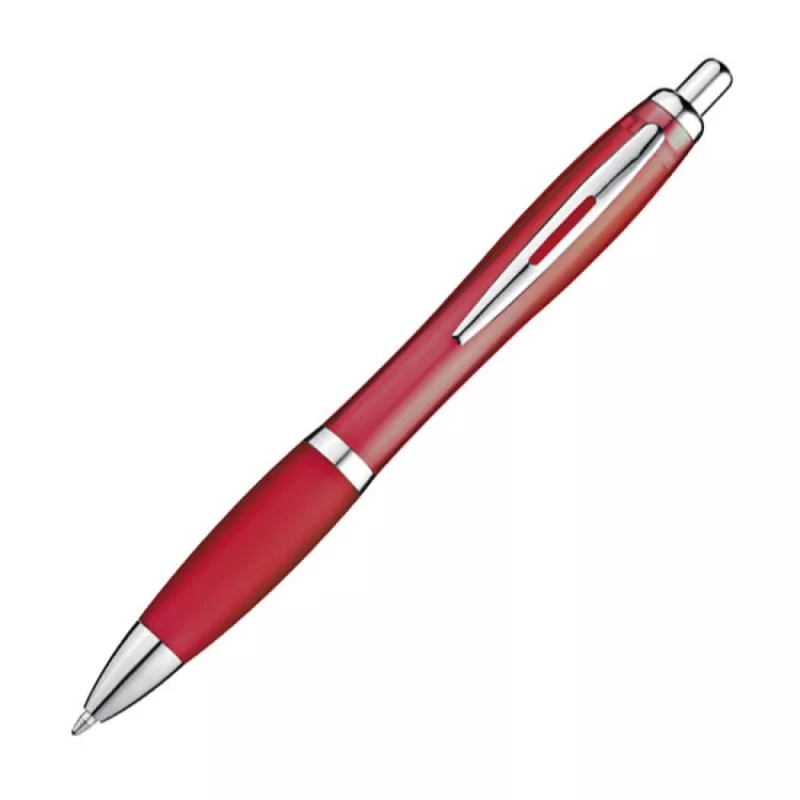 Długopis plastikowy reklamowy MOSCOW (transparentny) - bordowy (1168202)