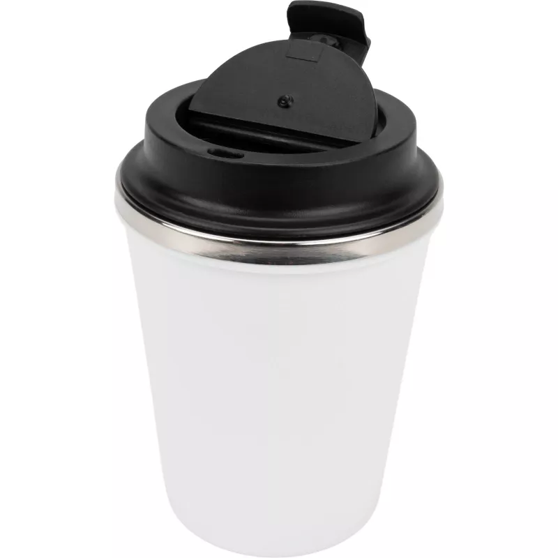 Kubek termiczny 350 ml z powłoką z recyklingu METODY - biały (8496206)
