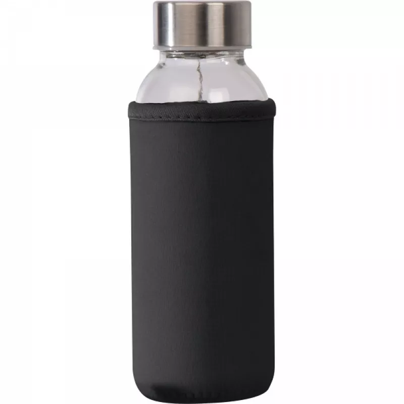 Butelka szklana z pokrowcem 300 ml LOTTE - czarny (6098503)