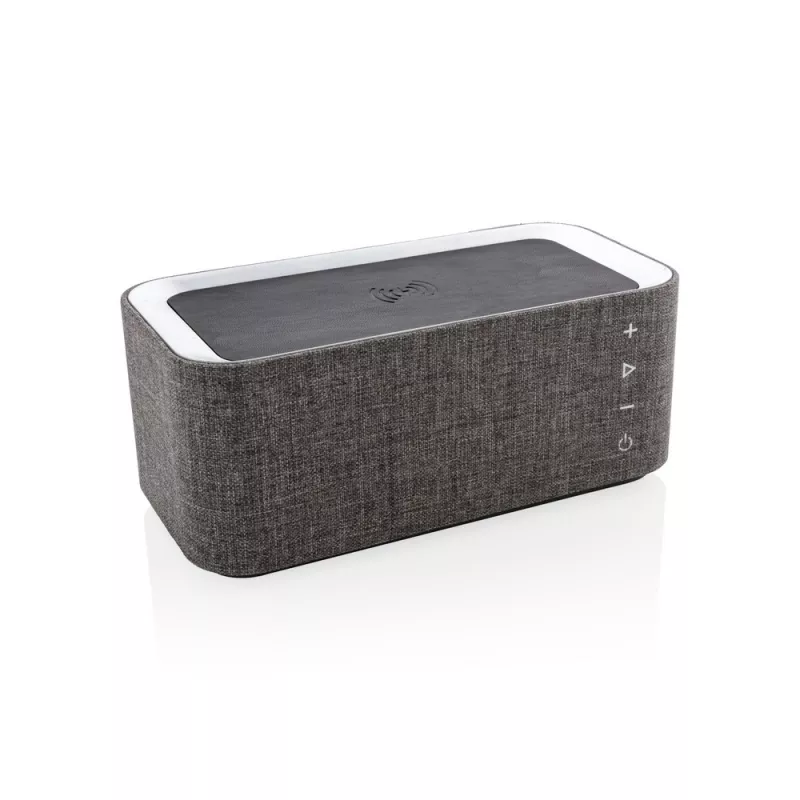 Głośnik bezprzewodowy 6W, ładowarka bezprzewodowa 5W Vogue - szary, czarny (P328.072)
