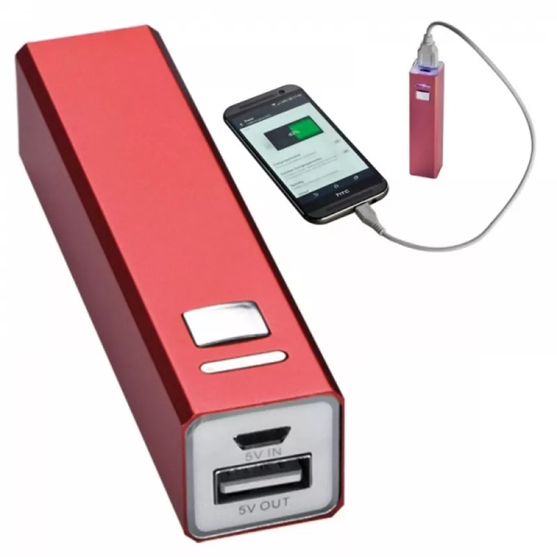 Power bank 2200 mAh PORT HOPE - czerwony (302905)